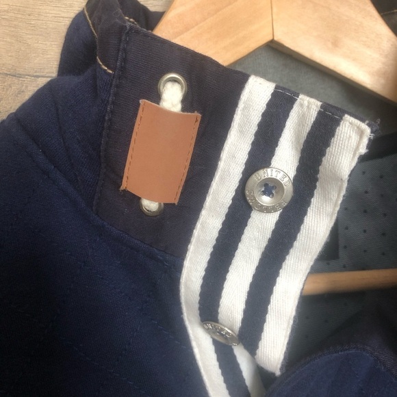 Fellows United Preppy Navy and Orange Striped Rugby Sweater XL - Picture 3 of 10